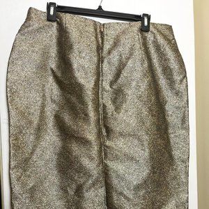 Gold pebble pencil skirt